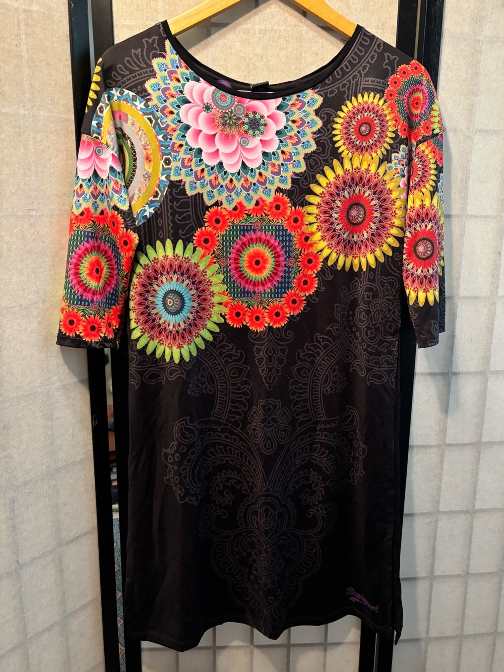DESIGUAL Tunic, Bright Multicolor Floral Mandalas, Lightweight